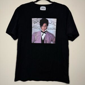 ZARA Prince “Controversy” Graphic Black Tshirt